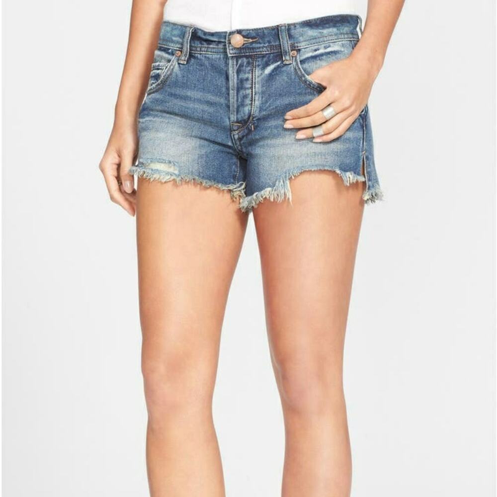 Free People shark bite Distressed Frayed Shorts 26 - Picture 6 of 6